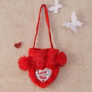 Red Soft Fur Basket