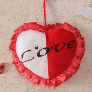 Red and White Heart Shape Soft toy