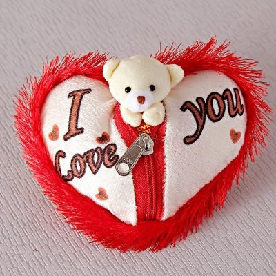 Heart Shape Soft Toy with I Love You