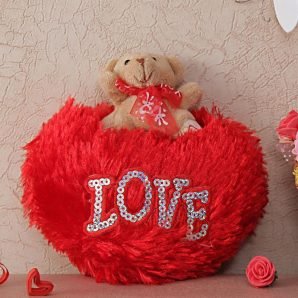 Beautiful Red Heart with Teddy
