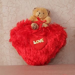 Red Heart with Cuddlesome Teddy
