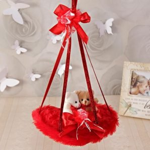 Red Hanging Heart with Love Couple