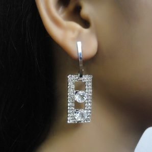 Stylish CZ Danglers Silver Earring
