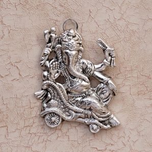 Blessings of Singhasan Ganesha : Metal Hangings